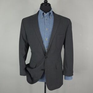 Lands' End Blazer Mens 42R Gray Wool Traditional Fit Classic Sport Coat Jacket